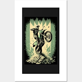 Dirt Bike Stunt Around Money Posters and Art